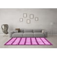 thumbnail image 3 of Ahgly Company Indoor Rectangle Checkered Pink Modern Area Rugs, 7' x 10', 3 of 4