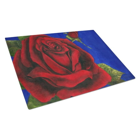 

Carolines Treasures TMTR0226LCB Rose by Malenda Trick Glass Cutting Board Large 12H x 16W multicolor