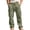 Army Green #12, variant on WULMLEO Men's Cargo Sweatpants Drawstring Joggers Relaxed Fit Stretch Linen Cotton Casual Pants with Pockets Navy L