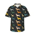 thumbnail image 2 of Picia Plaid Dachshund Gentle Cotton Regular Fit Short Sleeve Casual Hawaiian Shirt for Men-X-Large, 2 of 8