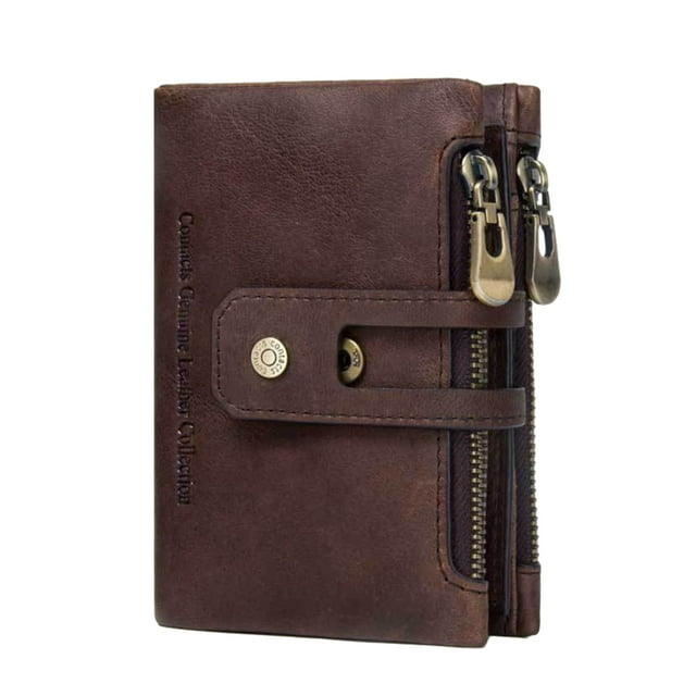 relayinert Exquisite Leather Wallet For Men Durable And Scratch-proof Waterproof Cowskin Men Wallet Coin Purses coffee