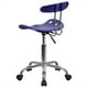 Flash Furniture Chaise de Bureau Vibrante en Bleu Profond et Chrome – image 3 sur 4