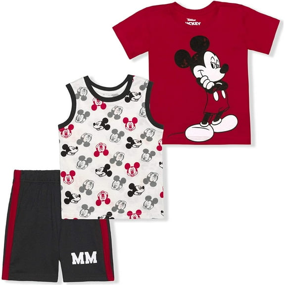 Mickey Mouse Boys 3 Piece Tee Tank and Short Set, Toddler