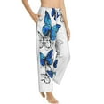 thumbnail image 3 of Kdxio Women's Comfy Stretch Blue Flying ButterfliesPrint Drawstring Pajama Pants-Large, 3 of 9