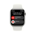 thumbnail image 4 of Apple Watch Series 8 GPS + Cellular 45mm Silver Stainless Steel Case with White Sport Band - S/M. Fitness Tracker, Blood Oxygen & ECG Apps, Always-On Retina Display, 4 of 9
