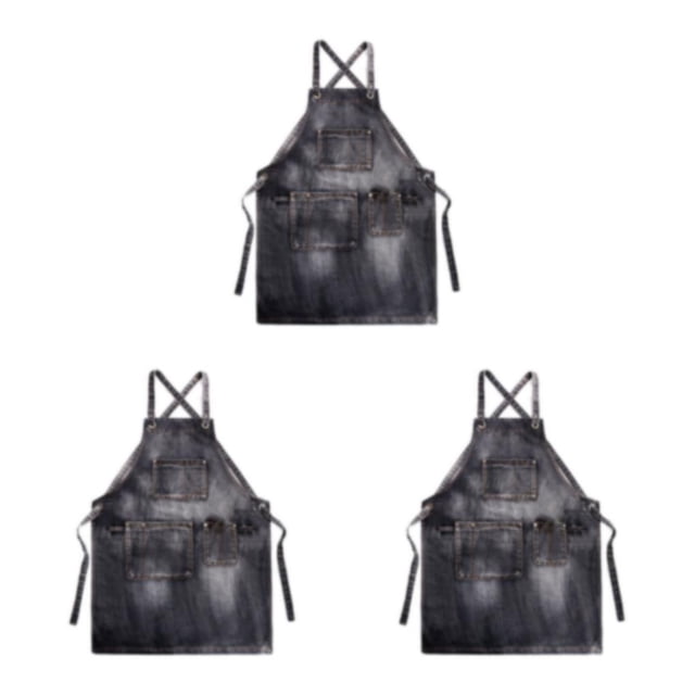 Maytalsory Unisex Apron For Style And Durable And Multi-purpose Affordable Kitchen Apron Black 3Set