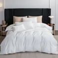 thumbnail image 4 of MooMee Duvet Cover Set Queen 600-TC 100% Long-Staple Cotton Sateen Silky Smooth Luxury (Bright White, 90" x 90"), 4 of 6