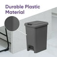 thumbnail image 4 of Superio 10L Slim Step & Push Trash Can - Dual Opening, Compact Design (10.63"x7.68"x13.53") - Gray, 4 of 9