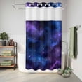 thumbnail image 6 of No Hook Shower Curtain with Built-in Rings - Blue Purple Galaxy Stars Washable Waterproof Fabric Bathroom Curtains for Hotel,Rentals, Stall 54 X 78 Inch , Space Universe Themed, 6 of 9