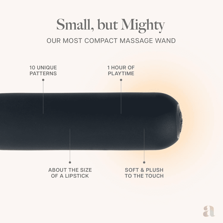 Ava Bullet HUM Wand Massager - Discreet & Compact Massager for Women -  Bullet Vibrator - Black