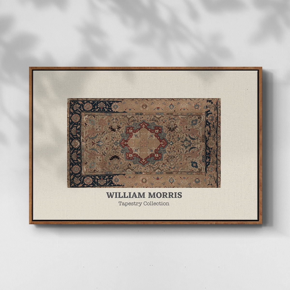Vintage Abstract Print-XLVIII Framed in Walnut Wood Gallery Wrapped Canvas 17 in. x 25 in.