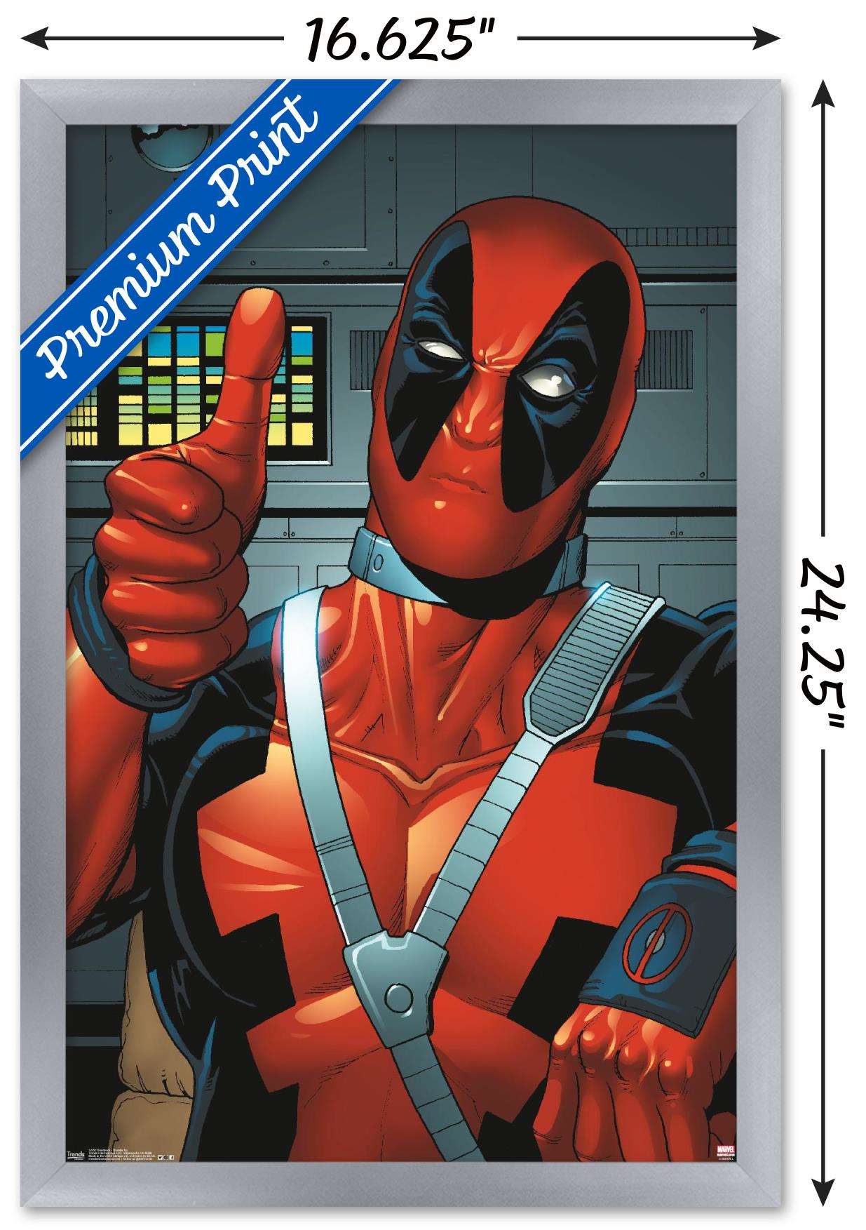Marvel Comics - Deadpool - Thumbs Up Wall Poster, 14.725" x 22.375", Framed