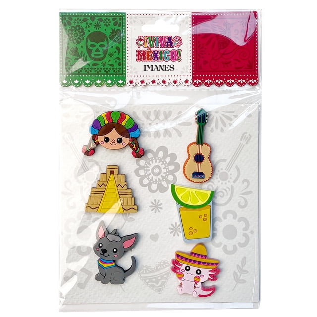 Imanes Prichos Fiestas Patrias Multicolor de Imán y PVC 6 Piezas por Empaque