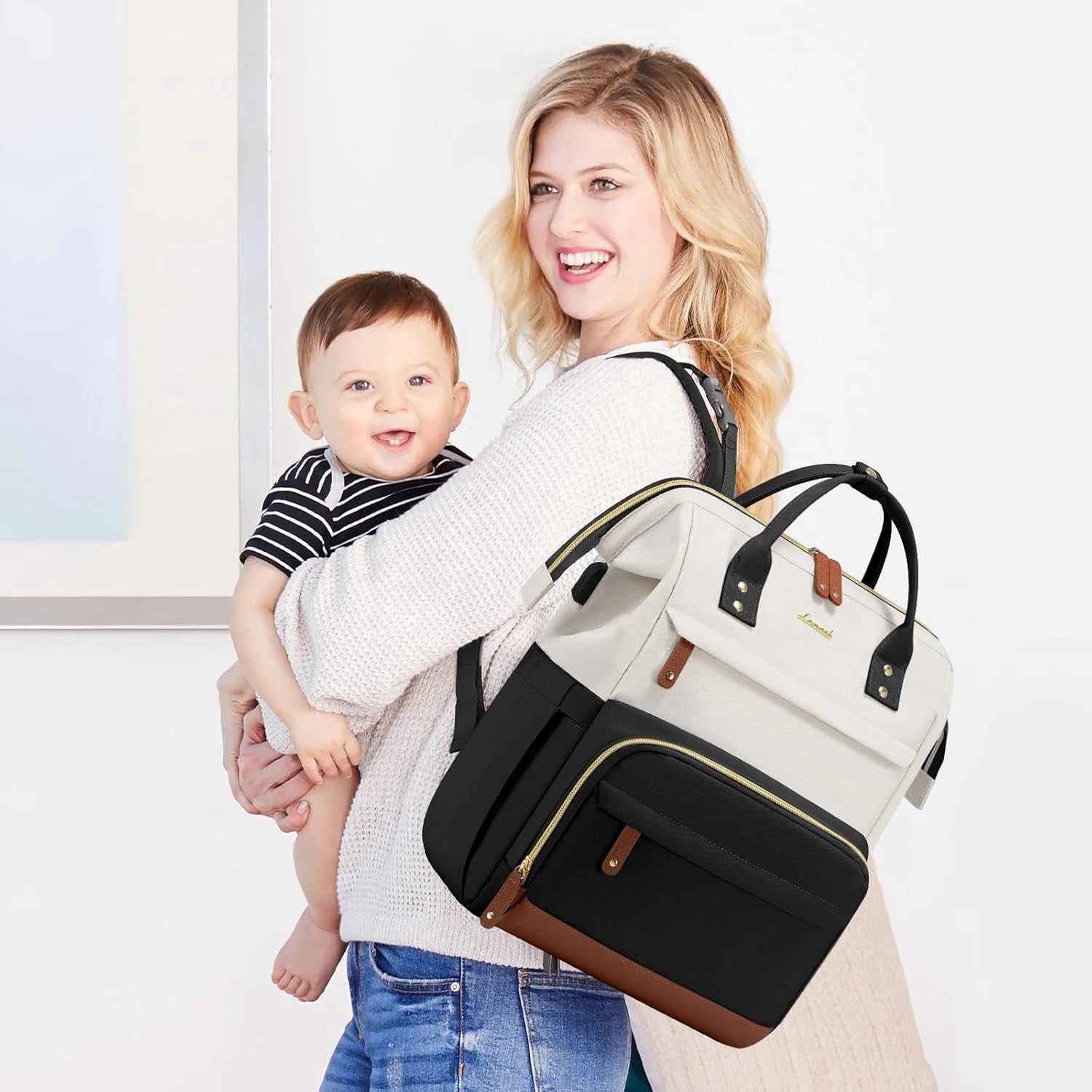 Lovevook Diaper Backpack,Large Diaper Bag Mummy Bag for New Mum Daddy,Convenient Work Travel Baby Bag for Office Mummy and Travel Essential Baby Shower