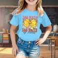 thumbnail image 2 of LUOGENLI T-Shirt pour Filles Enfants Mode Décontractée Imprimé Col Rond Ample Manches Courtes T-Shirt Top Maxi Chemises pour Filles Bleu Clair 10-11 Ans, 2 of 5