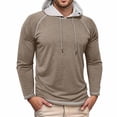 thumbnail image 2 of Kureaily Men's Slim Fit Hoodie Casual Pullover Sweatshirt For Everyday Wear Lightweight Comfortable Streetwear Top With Classic Solid Design Mens Hooded Sweatshirt, 2 of 5