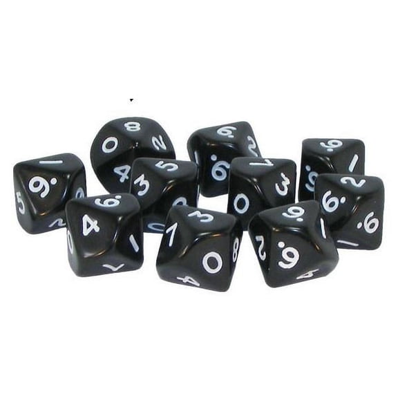 D10 16mm Black w/White (10) New