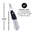 thumbnail image 2 of FootFitter Stainless Steel 5" Travel Shoe Horn with Keychain, Best on-the-go Shoehorn with Genuine Leather Handle Grip, 2 PACK!, 2 of 5