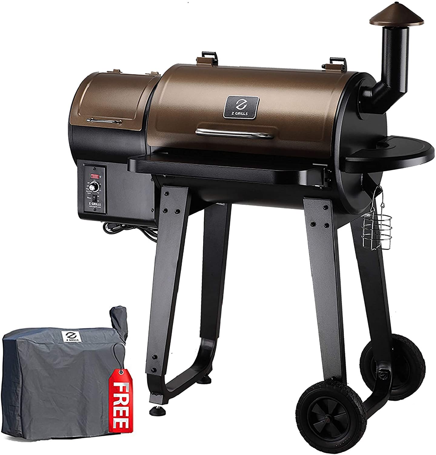 Z GRILLS ZPG-450A 2020 Upgrade Wood Pellet Grill & Smoker 6 in 1 BBQ Grill Auto Temperature Control, 450 sq in, Bronze - image 1 of 7