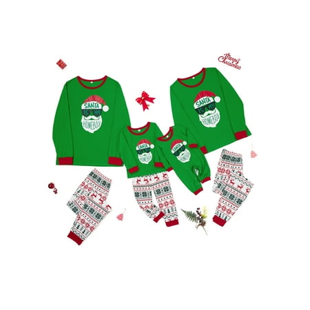 

Matching Family Pajamas Sets Christmas PJ s Letter Print Top and Plaid Pants Jammies Sleepwear