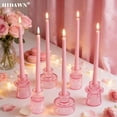 thumbnail image 6 of HIDAWN 6 Pcs Pink Glass Candlestick Holders Tealight Candle Holders, Votive Candle Taper Candle Holder, 6 of 10