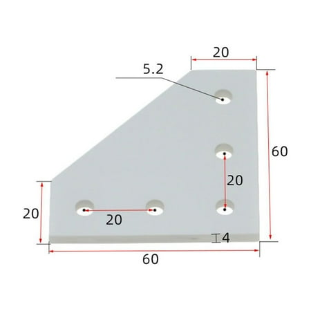 

Joint Board Plate Corner Angle Bracket for 2020 Aluminum Profile 5Hole 90 Degree