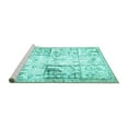 thumbnail image 2 of Ahgly Company Machine Washable Indoor Rectangle Persian Turquoise Blue Traditional Area Rugs, 7' x 10', 2 of 4
