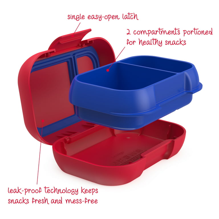 Bentgo Kids Snack - 2 Compartment Leak-Proof Bento-Style Food Storage for  Snacks and Small Meals, Easy-Open Latch, Dishwasher Safe, and BPA-Free -  Ideal for Ages 3+ (Red/Royal) 