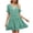 Green, variant on Antinious Women V-Neck Loose Solid Elastic Waist Lace Soft Casual Comfortable Versatile Dress