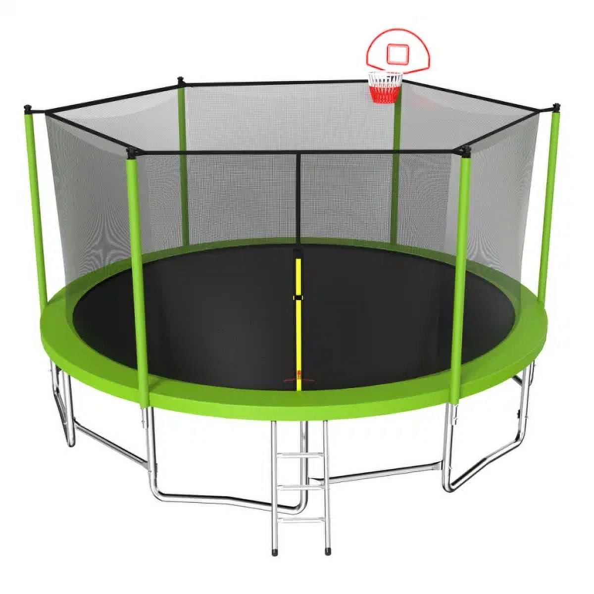 bellicon トランポリン 黒・緑 bellicon Jumping Fitness Trampoline, 54” Hexagon, Black, T-Bar