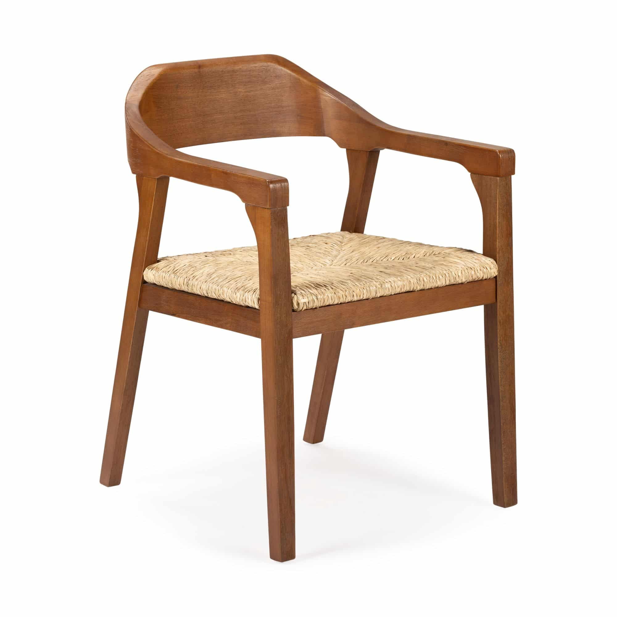 Rasmus Dining Rush Armchair - Chestnut Wire-Brush Finish