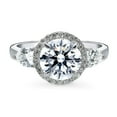 thumbnail image 2 of BERRICLE Sterling Silver Halo Wedding Engagement Rings Round Cut Cubic Zirconia CZ Promise Ring for Women, Rhodium Plated Size 8, 2 of 5