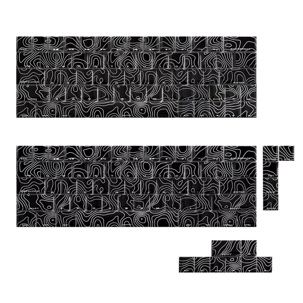 64/74Key Translucents Keycaps Contour3.0 Side Print Backlit Shines Through Keycaps for 60 61 63 64 65 67 Keyboards