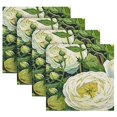 thumbnail image 2 of Iauyy Satin Napkins Set of 1- Oil-painted White Peonies DIY Printing Decoration Cloth Napkin- Easy Care for Home/Party, 2 of 8