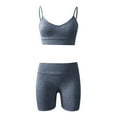thumbnail image 4 of Two Piece Sets for Women Dressy Beach Outfits for Women Clothing Set Female V-Neck Sleeveless Tops Pants Sets Cargo Pant Style S_3 Women's Tracksuits Gray XXL, 4 of 5