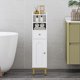 thumbnail image 1 of Gabinete de almacenamiento para baño, gabinete de piso de esquina con cajones y puertas, gabinete estrecho para papel higiénico, organizador de baño con estante ajustable, para espacios pequeños,, 1 of 8