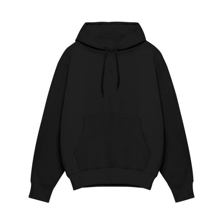 Black Champion Sweatshirt Polyester Graphic Hoodie Cool Hoodies Men s Sportswear Solid Color Fleece Hoodie Walmart