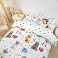 thumbnail image 3 of Homewish Birthday Party Dogs Bedding,Cartoon Pet Duvet Cover Full,White,Polkadot Reversible,3 Pieces,1 Duvet Cover and 2 Pillowcases, 3 of 6