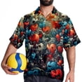 thumbnail image 4 of Love Men's Casual Printed Hawaiian Poplin Button Down Short Sleeve Beach Shirt Unisex, 4 of 6