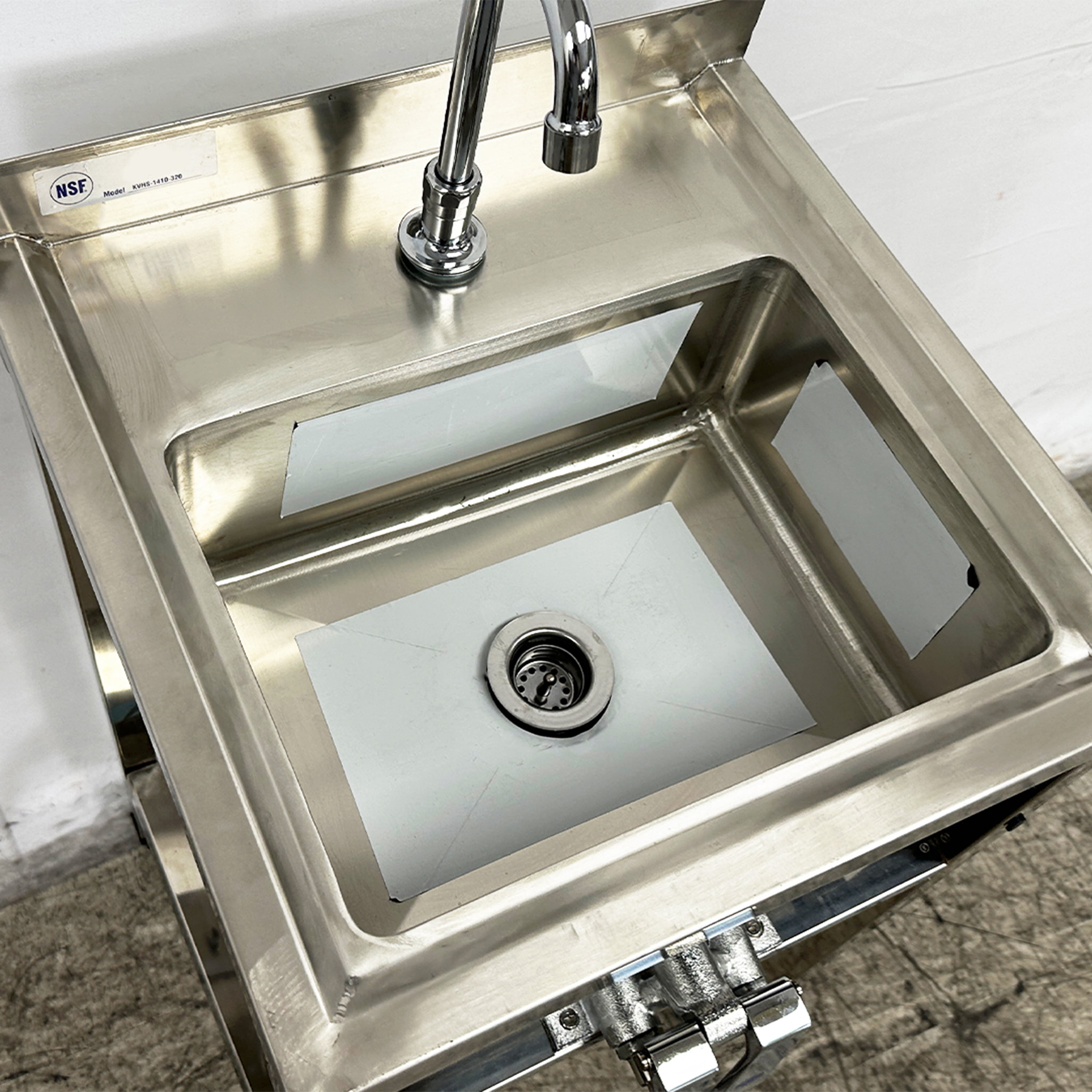 NSF 18''x17''x36'' 304 Stainless Steel Single Bowl Kitchen Sink with Faucet, Utility Sink for Outdoor, Bathroom, or Restaurant Use