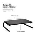 thumbnail image 3 of Incipio Monitor Riser Stand, Ergonomic Desk Shelf with Ventilated Surface & Non-Slip Legs, Space-Saving Computer Monitor Stand for Office, Home & Gaming Setup-Black, 3 of 13