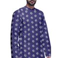 thumbnail image 3 of Atasi Kurta Long d'Été Imprimé de Designer avec Ensemble de Pyjama Blanc pour Hommes, 3 of 3