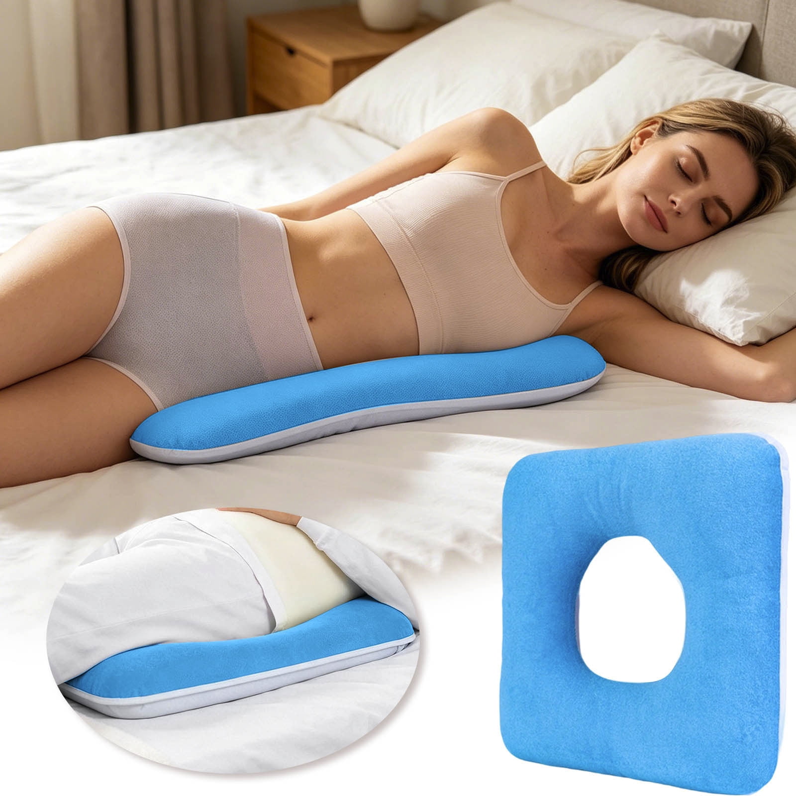 Square Donut Coccyx Cushion, Pressure Relief Seat Ring, Pressure Reducing Pad for Bedridden Elderly, Disabled