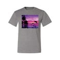 thumbnail image 2 of Wild Bobby, Majestic Dolphins Jumping During Sunset, Animal Lover, Men Graphic Tees, Heather Grey, X-Large, 2 of 3