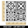 thumbnail image 2 of Mediterranean Mosaic Floral Tiles Pattern Square Rubber Stamp Stamping Scrapbooking Crafting - Small 1.25in, 2 of 7