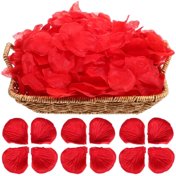 2000 piezas de pétalos de rosa artificiales, pétalos de rosa rojos, rosas para San Valentín, accesorios románticos para aniversarios.