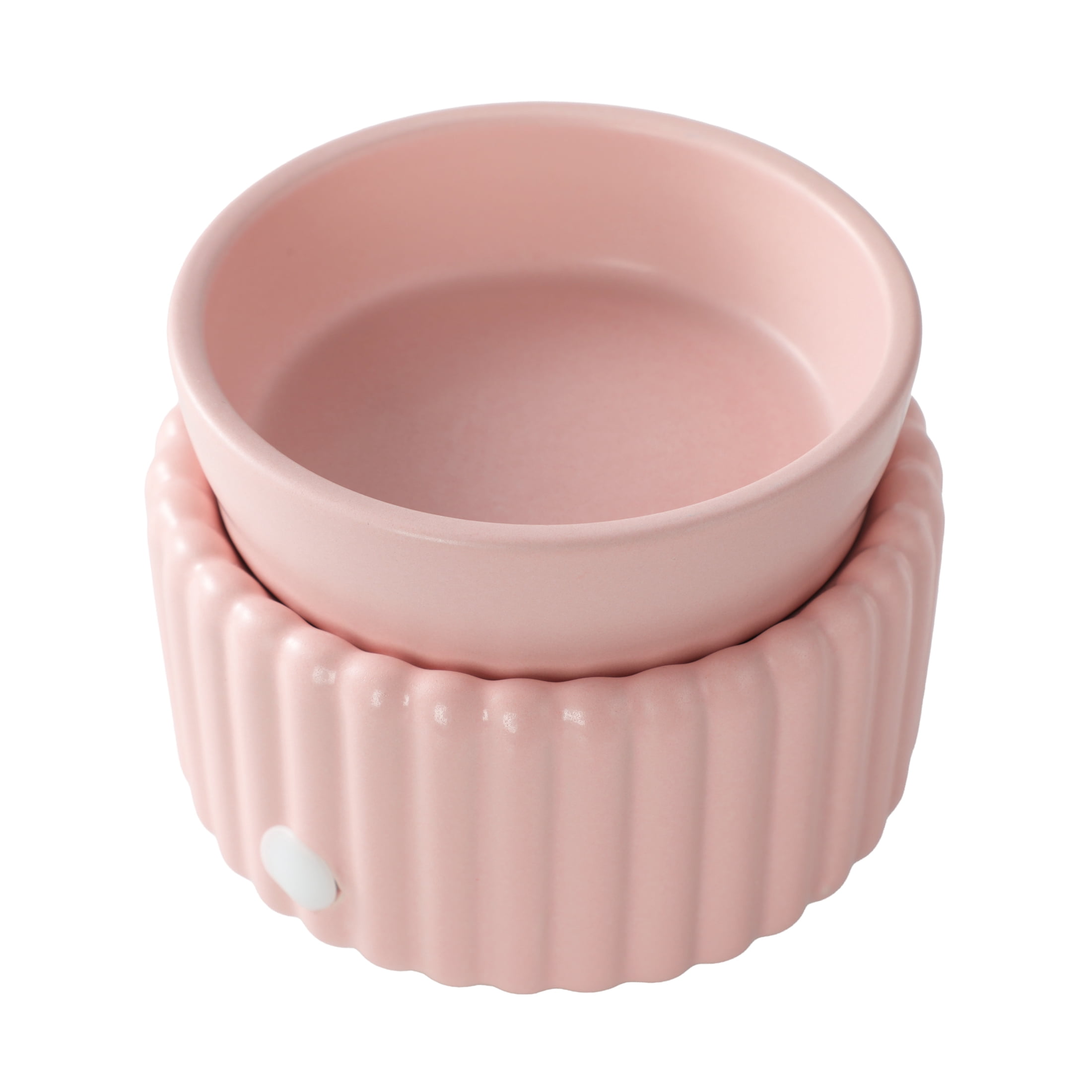 Mainstays Ribbed Ceramic Fragrance Wax Melt Warmer, Pink Blush
