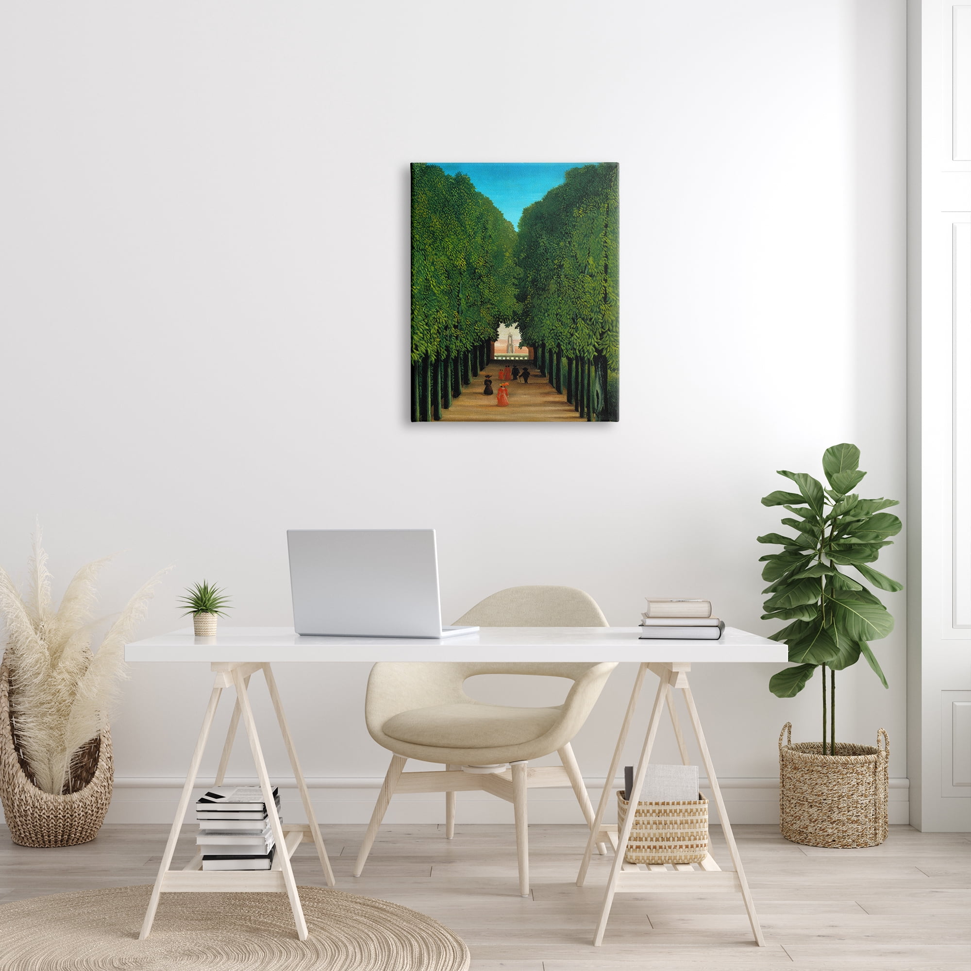 Stupell Industries Avenue in Park at Saint Cloud Henri Rousseau Classical Painting Painting Gallery Wrapped Canvas Print Wall Art, Design by one1000paintings