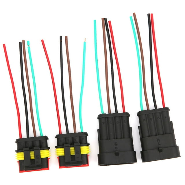 2 Sets 4/5/6 Pin Car Waterproof Electrical Connector Plug with Wire Cable4P