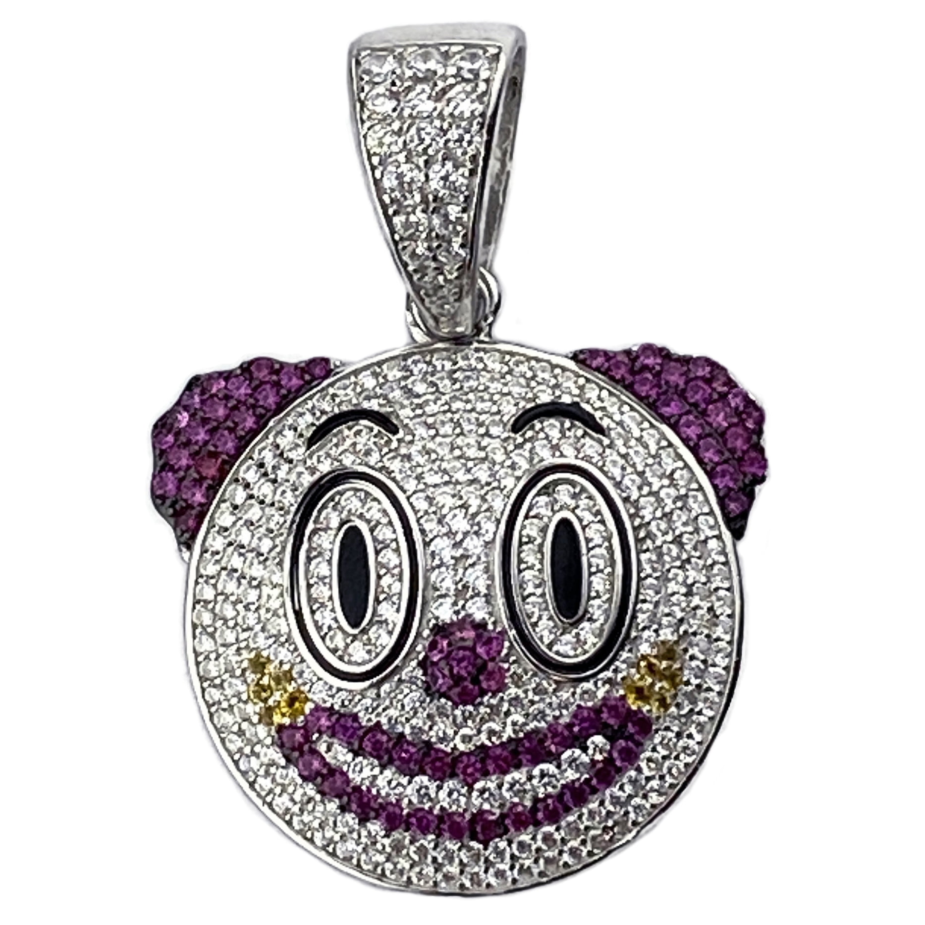 Micro Pave Ruby Heart .925 Sterling Silver Pendant Necklace 